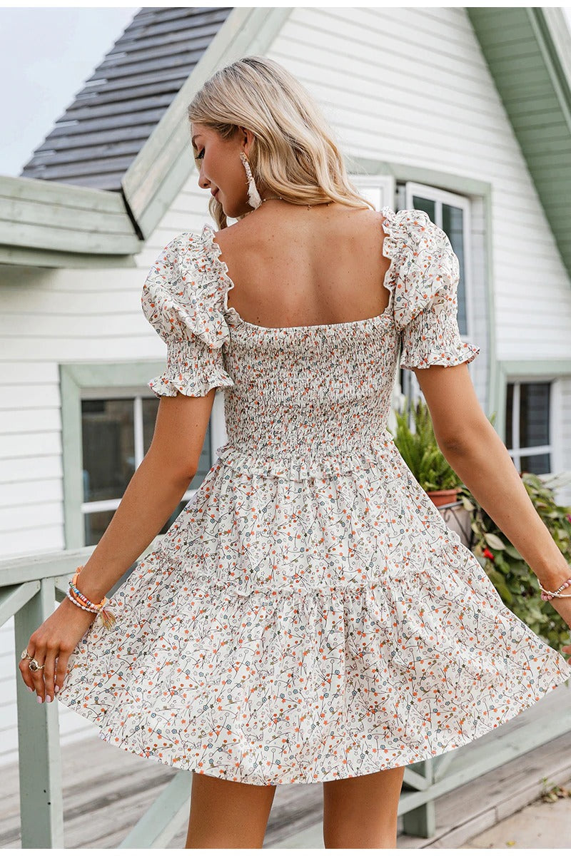 Vestido Vintage Decote Quadrado