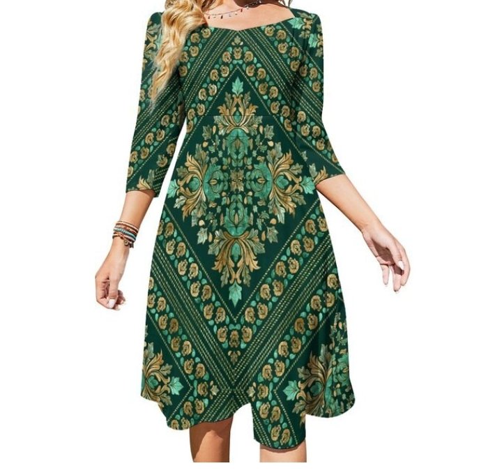 Vestido Curto Verde Anos 70