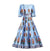 Vestido Vintage Floral Curto Azul