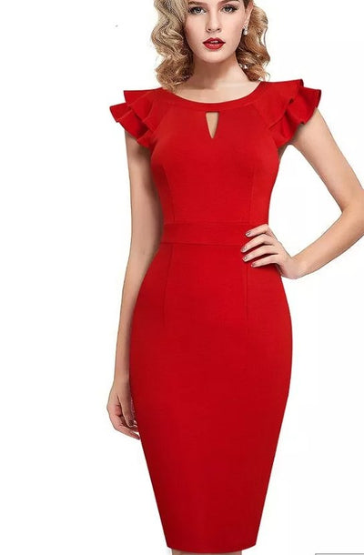 Vestido Lápis Vermelho Anos 50