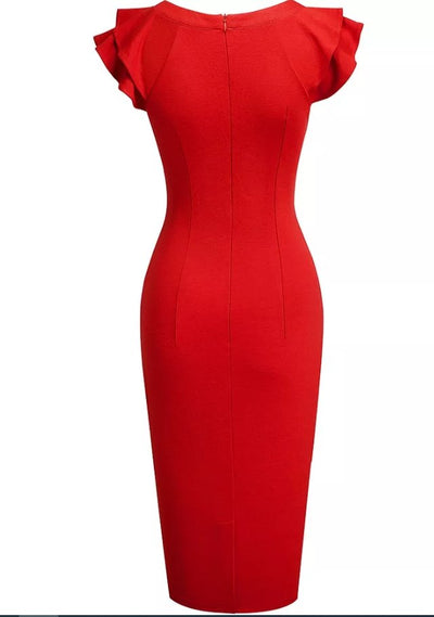 Vestido Lápis Vermelho Anos 50