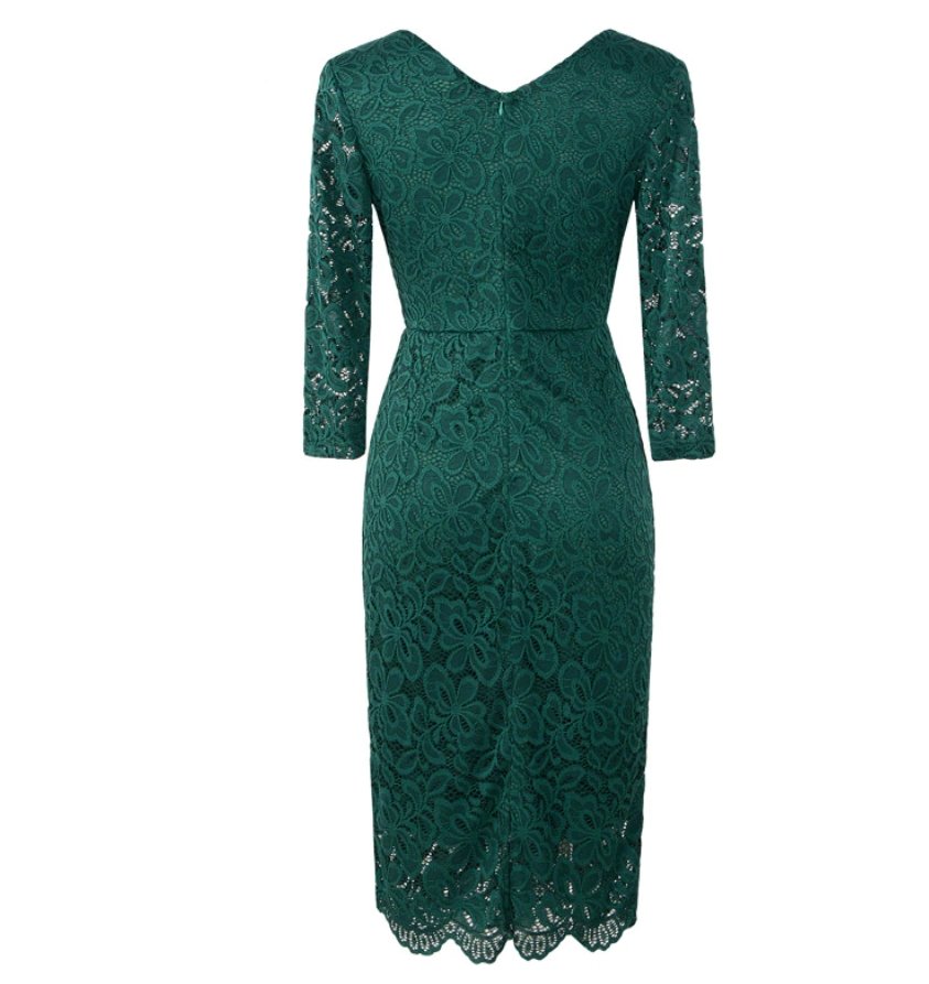 Vestido Lápis Vintage Dos Anos 50 Verde