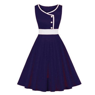 Vestido De Cerimônia Azul Marinho Anos 50