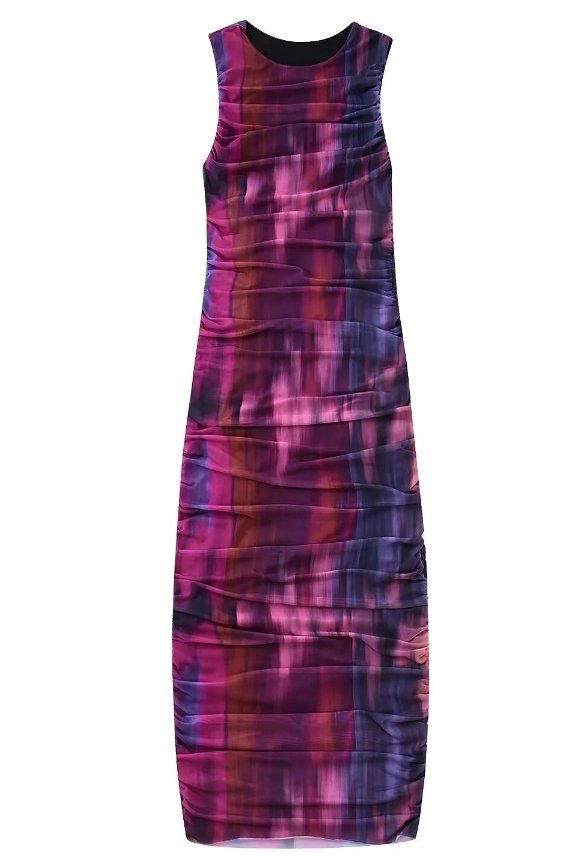 Vestido De Festa Colorido Dos Anos 70