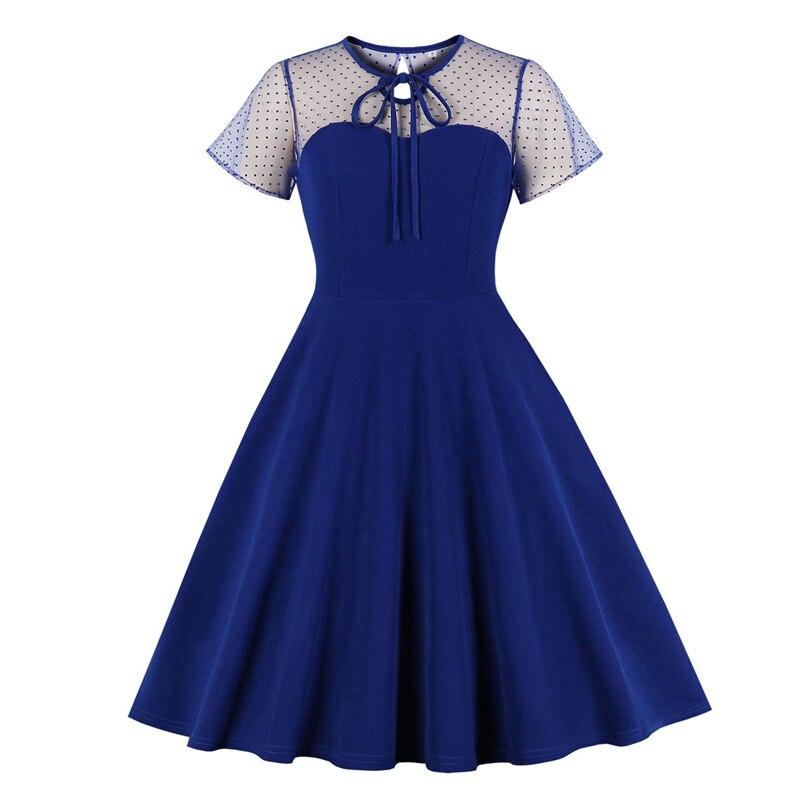 Vestido De Noite Plus Size Anos 50 Azul