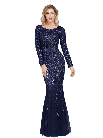 Vestido De Noite Chique Gatsby Navy