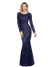 Vestido De Noite Chique Gatsby Navy