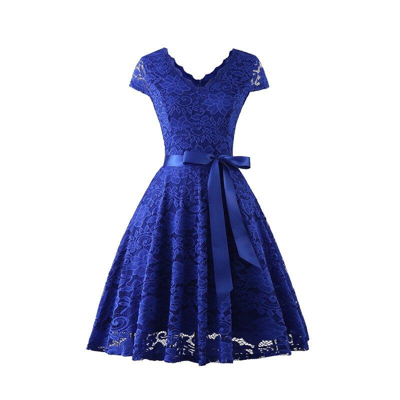 Vestido De Festa De Renda Azul Anos 50