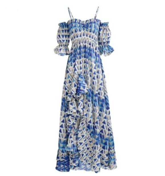 Vestido De Noite Vintage Azul