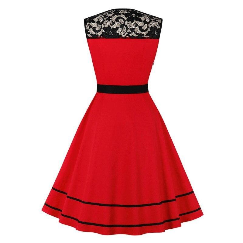 Vestido De Noite Vermelho Rockabilly Vintage