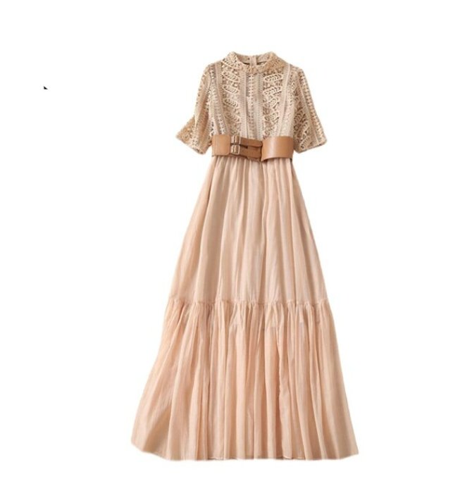 Vestido Vintage De Renda Rosa Claro