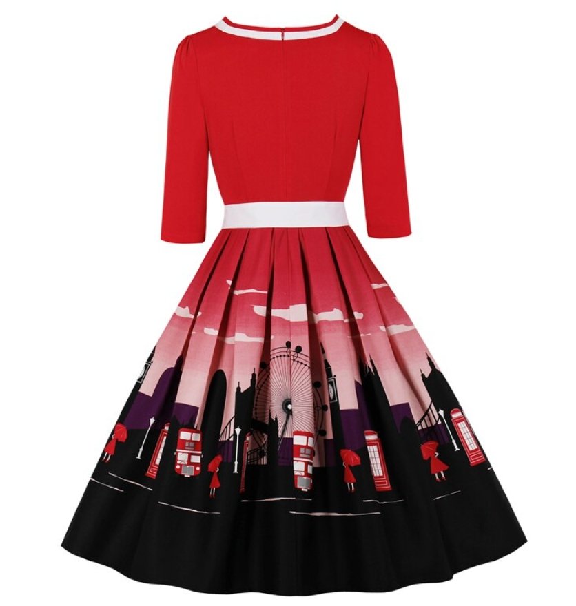 Vestido Plus Size Anos 50 Londres