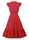 Vestido De Verão Vermelho Anos 50