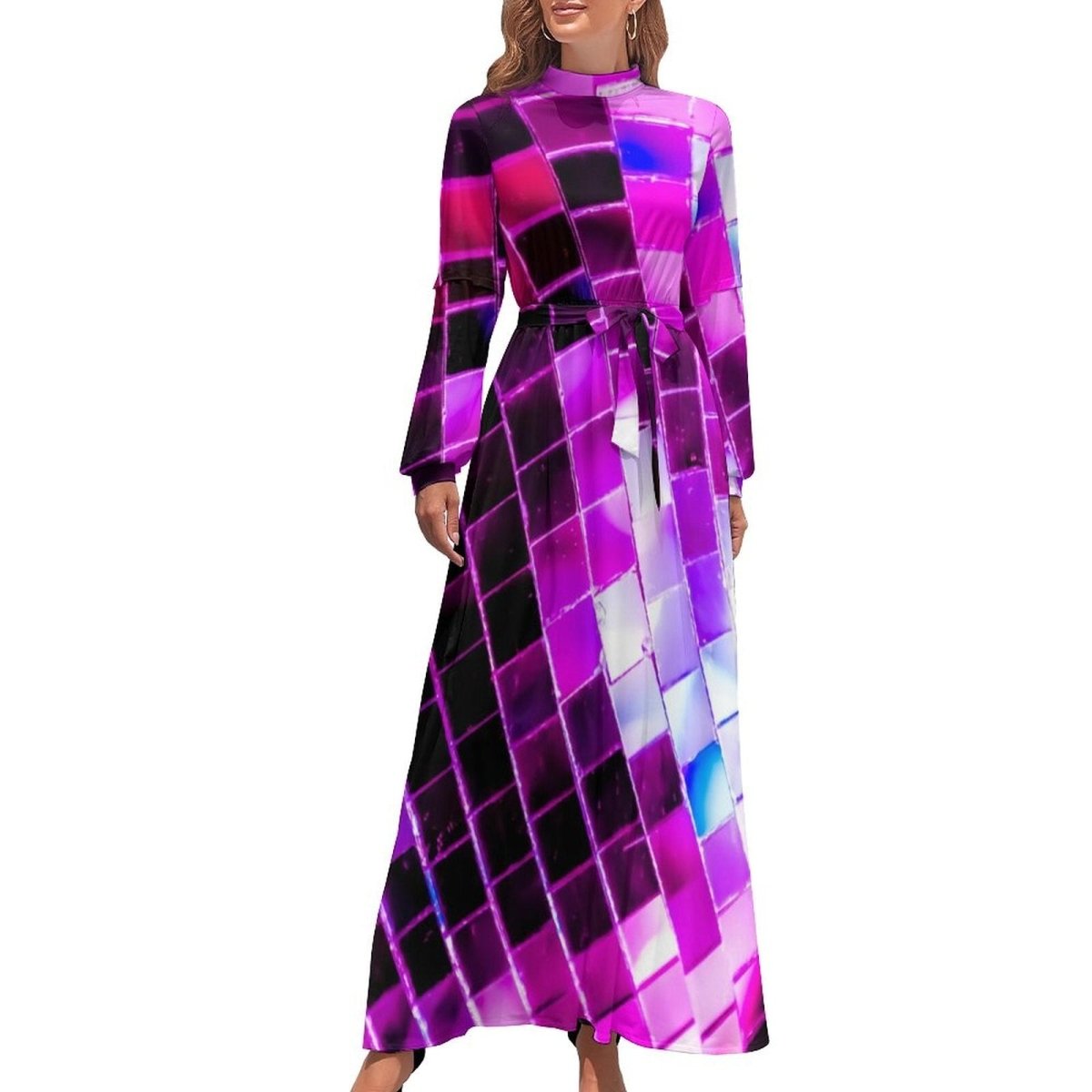 Vestido Rosa Disco Dos Anos 70