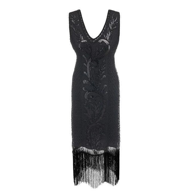 Vestido Espírito Gatsby Preto Intenso