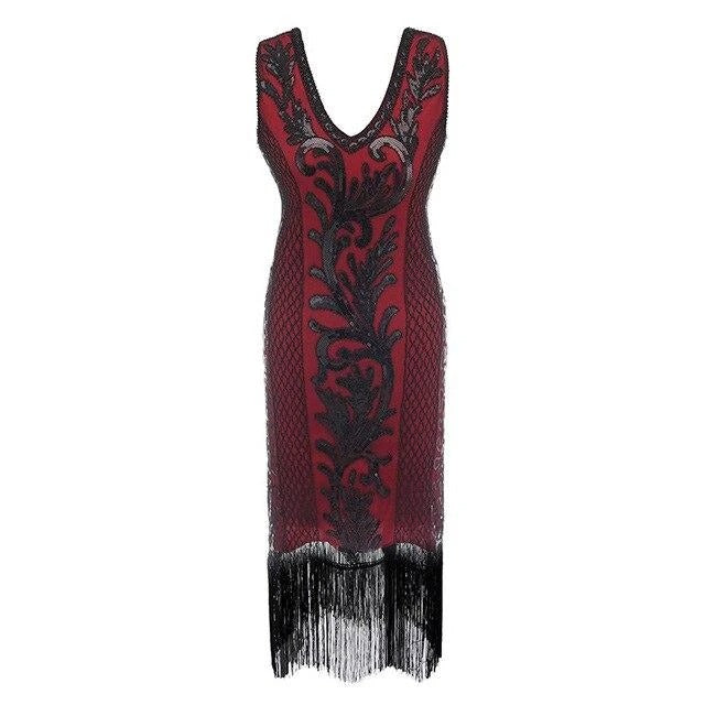 Vestido Gatsby Spirit Vermelho E Preto