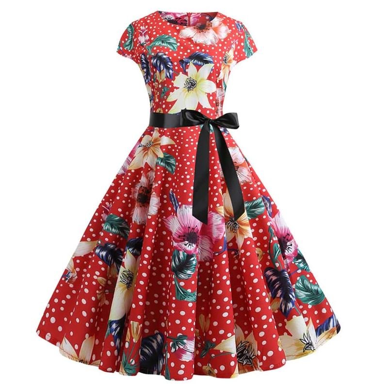 Vestido Vintage Artístico Flare