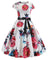 Vestido Flare Vintage Branco E Rosa