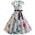 Vestido Dos Anos 50 Com Flores Brancas E Bolinhas