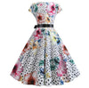 Vestido Dos Anos 50 Com Flores Brancas E Bolinhas