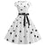 Vestido Vintage Flare Pontos Brancos Pretos