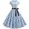 Vestido Vintage Flare Música Azul