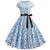 Vestido Vintage Flare Música Azul