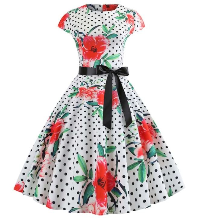 Vestido Vintage Flare Poppies