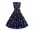 Flores De Vestido Vintage Vintage Azul Marinho