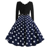 Vestido Vintage Azul Marinho Com Bolinhas Brancas