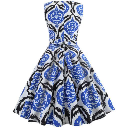 Vestido Dos Anos 50 Preto E Azul