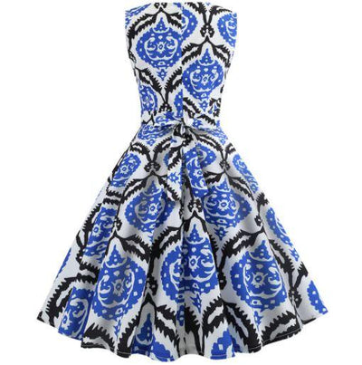 Vestido Dos Anos 50 Preto E Azul