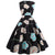 Vestido Vintage Flare Preto Flores