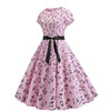 Vestido Vintage Rosa Primavera Flare