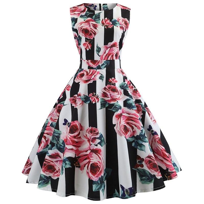 Vestido Vintage Rosas Flare