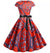 Vestido Vintage Flare Flores Vermelhas