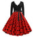 Vestido Vintage Vermelho Com Bolinhas Pretas