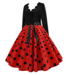 Vestido Vintage Vermelho Com Bolinhas Pretas