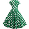 Vestido Vintage Verde Com Bolinhas Brancas
