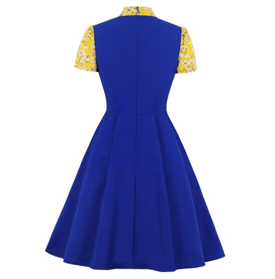 Vestido Feminino Azul Anos 50