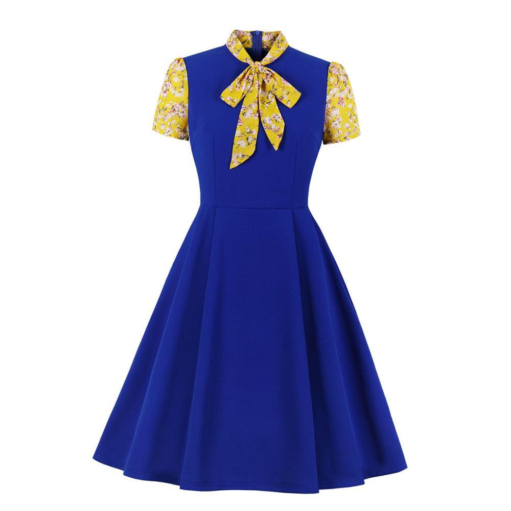 Vestido Feminino Azul Anos 50