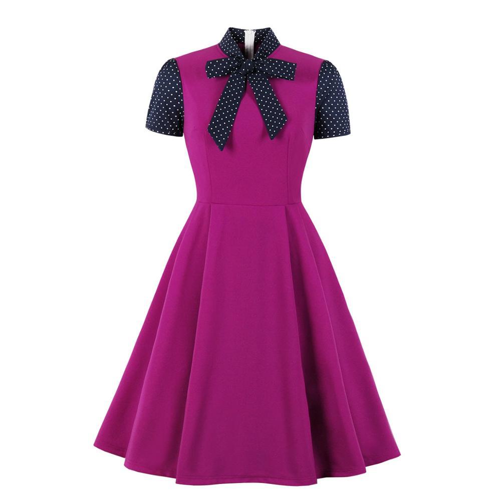 Vestido Feminino Anos 50 Roxo