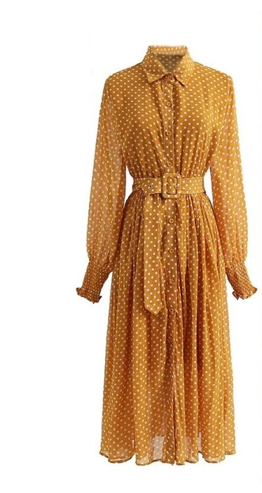 Vestido Feminino Amarelo Anos 40