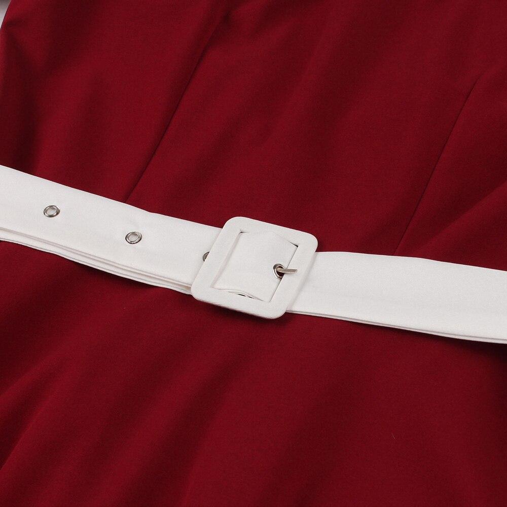 Vestido Vermelho Anos 50 Com Gola Peter Pan