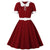 Vestido Vermelho Anos 50 Com Gola Peter Pan