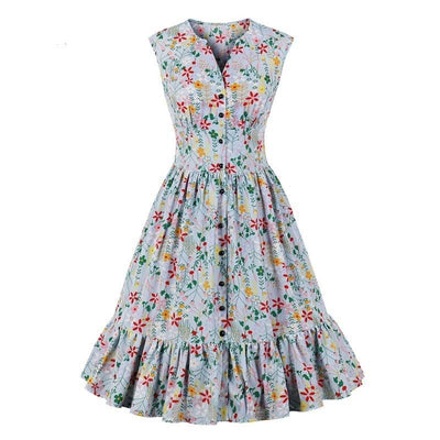 Vestido Floral Anos 50