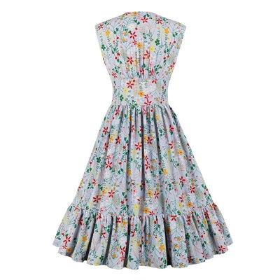 Vestido Floral Anos 50