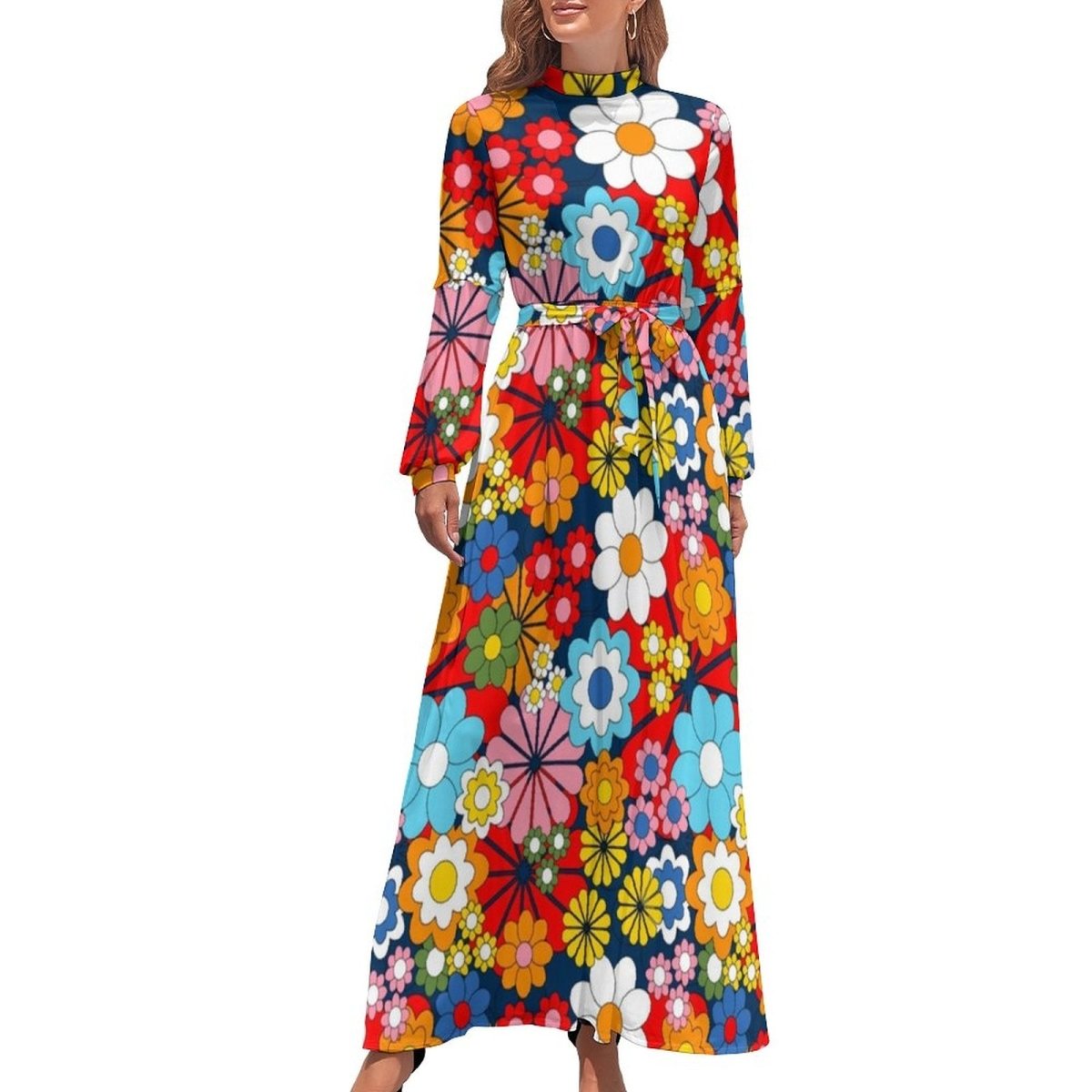 Vestido Floral Dos Anos 70