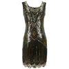 Vestido Gatsby Curto Preto E Dourado