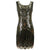 Vestido Gatsby Curto Preto E Dourado